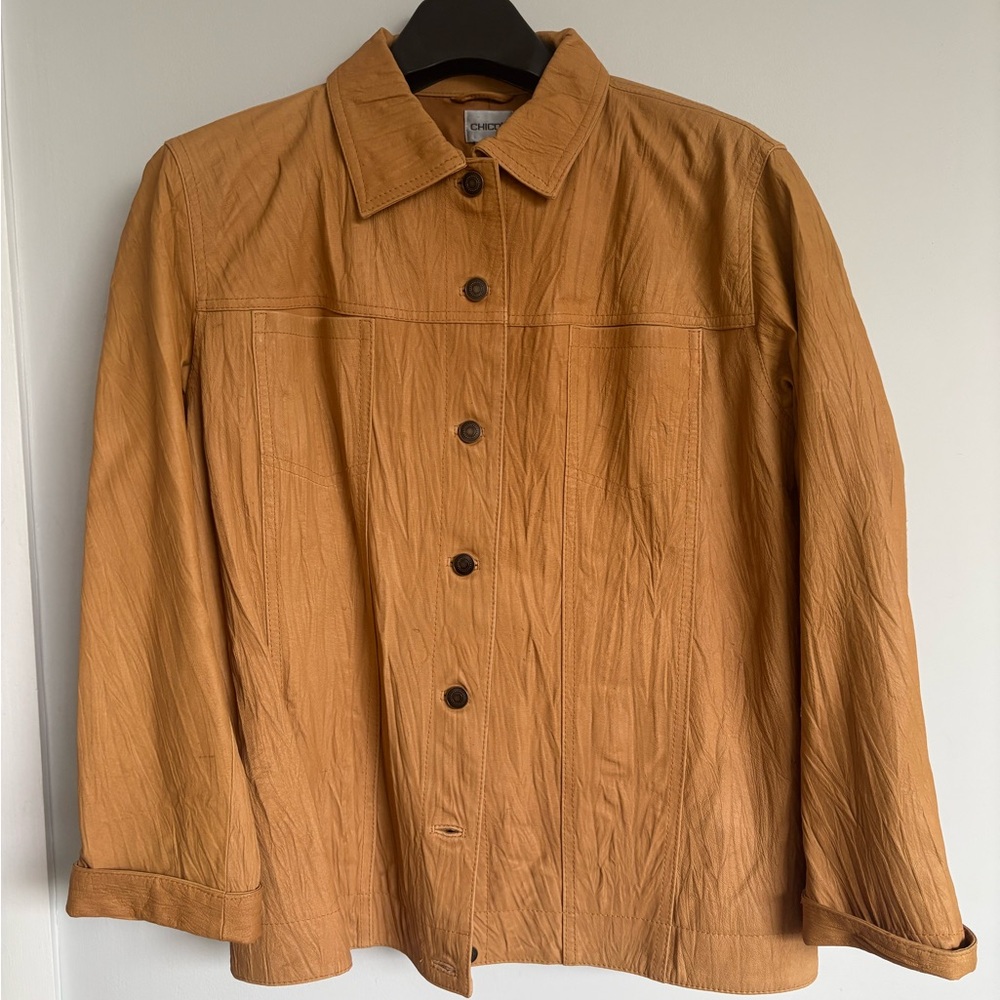 Tan leather jacket